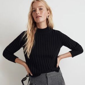 Madewell Mockneck Crop Sweater; small